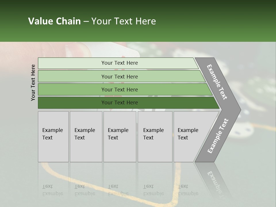A Hand Holding A Playing Card Over A Casino Table PowerPoint Template