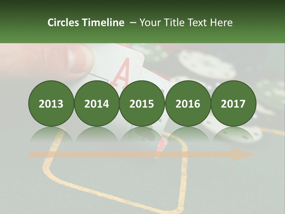 A Hand Holding A Playing Card Over A Casino Table PowerPoint Template