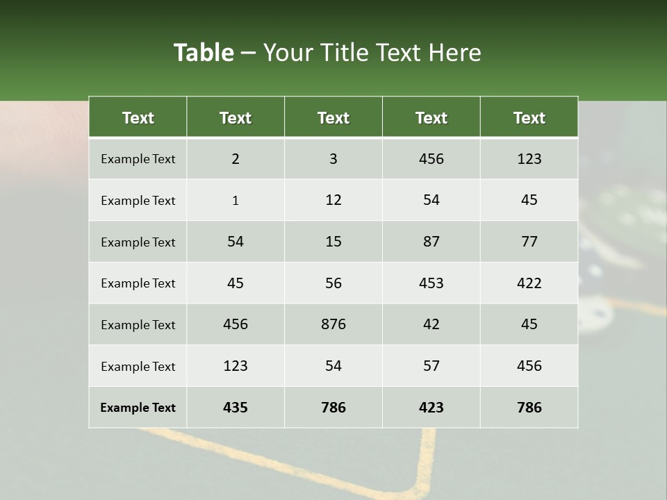 A Hand Holding A Playing Card Over A Casino Table PowerPoint Template