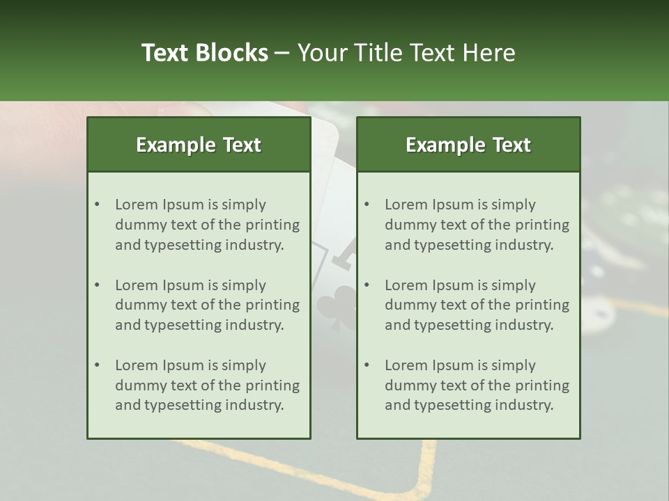 A Hand Holding A Playing Card Over A Casino Table PowerPoint Template