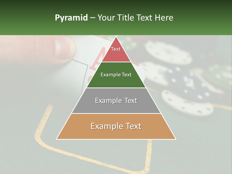 A Hand Holding A Playing Card Over A Casino Table PowerPoint Template