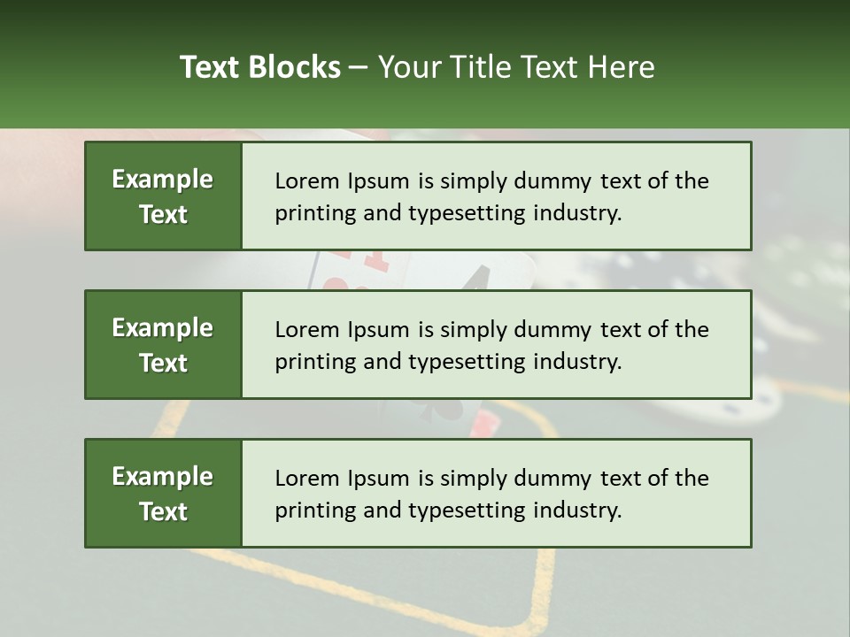 A Hand Holding A Playing Card Over A Casino Table PowerPoint Template