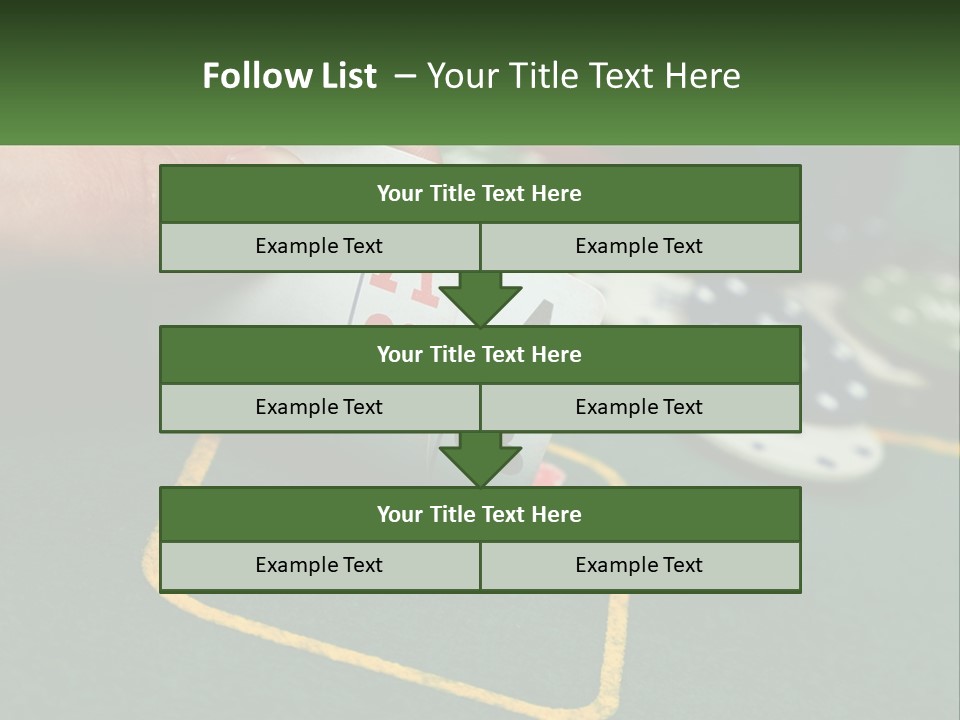 A Hand Holding A Playing Card Over A Casino Table PowerPoint Template