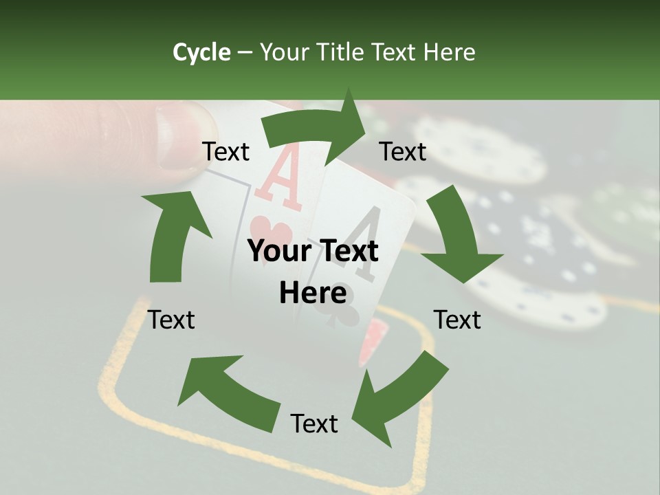 A Hand Holding A Playing Card Over A Casino Table PowerPoint Template