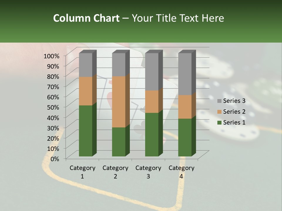 A Hand Holding A Playing Card Over A Casino Table PowerPoint Template