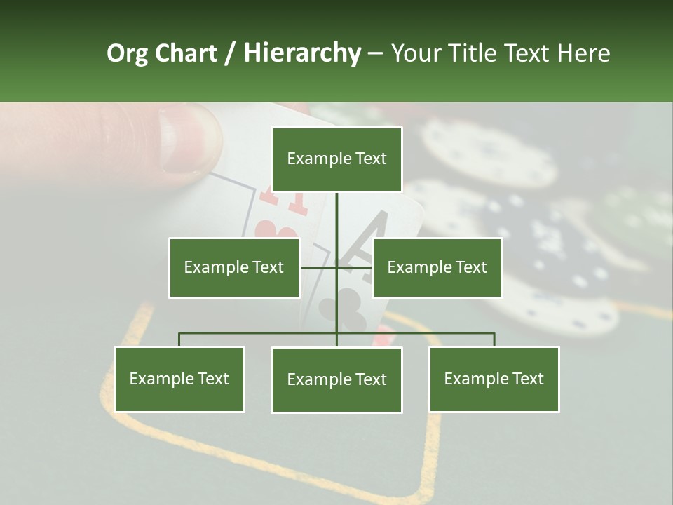 A Hand Holding A Playing Card Over A Casino Table PowerPoint Template