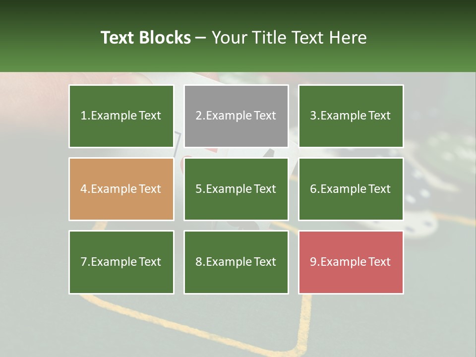A Hand Holding A Playing Card Over A Casino Table PowerPoint Template