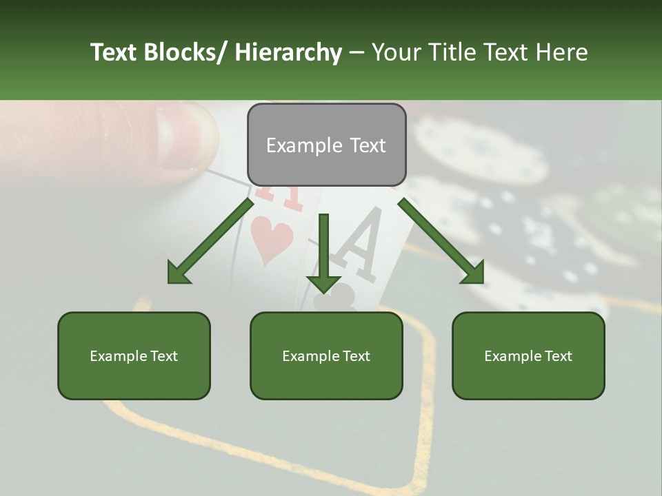 A Hand Holding A Playing Card Over A Casino Table PowerPoint Template
