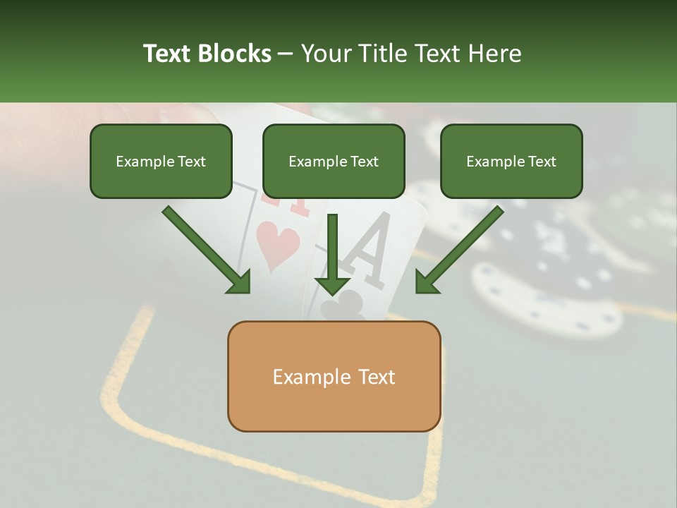 A Hand Holding A Playing Card Over A Casino Table PowerPoint Template