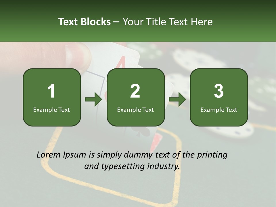 A Hand Holding A Playing Card Over A Casino Table PowerPoint Template