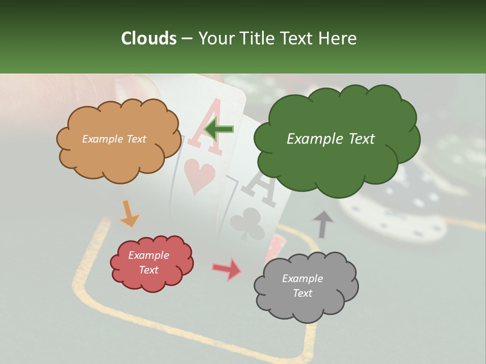 A Hand Holding A Playing Card Over A Casino Table PowerPoint Template