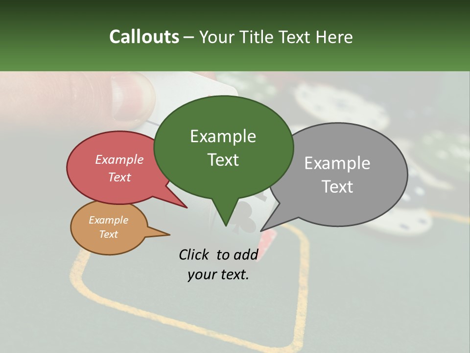 A Hand Holding A Playing Card Over A Casino Table PowerPoint Template