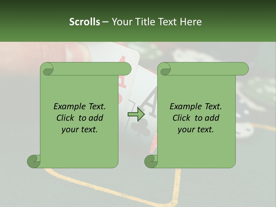 A Hand Holding A Playing Card Over A Casino Table PowerPoint Template