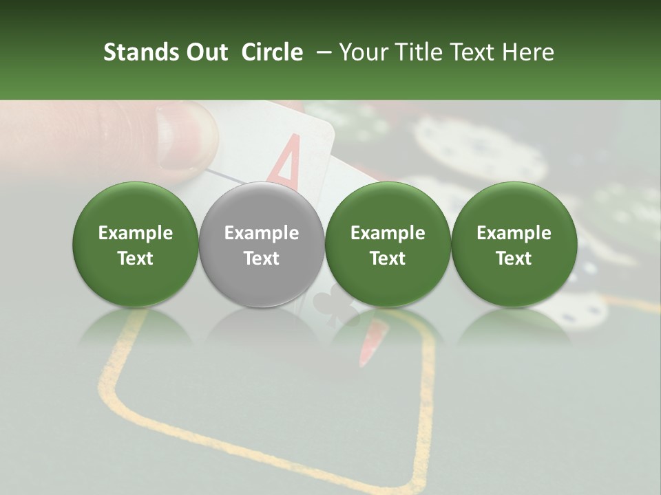 A Hand Holding A Playing Card Over A Casino Table PowerPoint Template