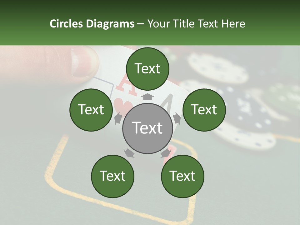 A Hand Holding A Playing Card Over A Casino Table PowerPoint Template