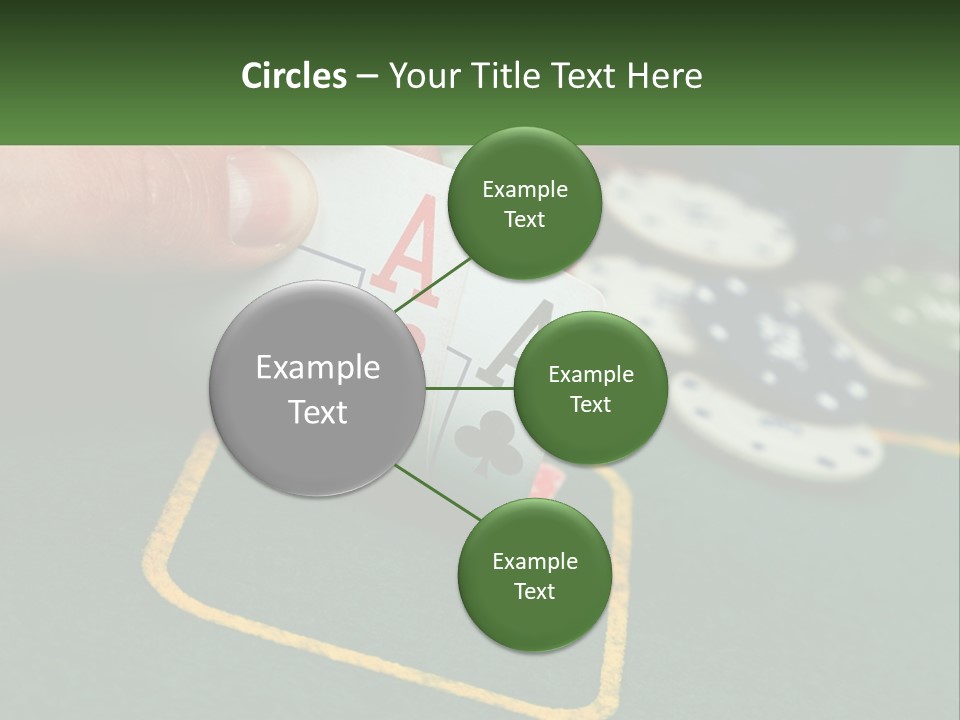 A Hand Holding A Playing Card Over A Casino Table PowerPoint Template