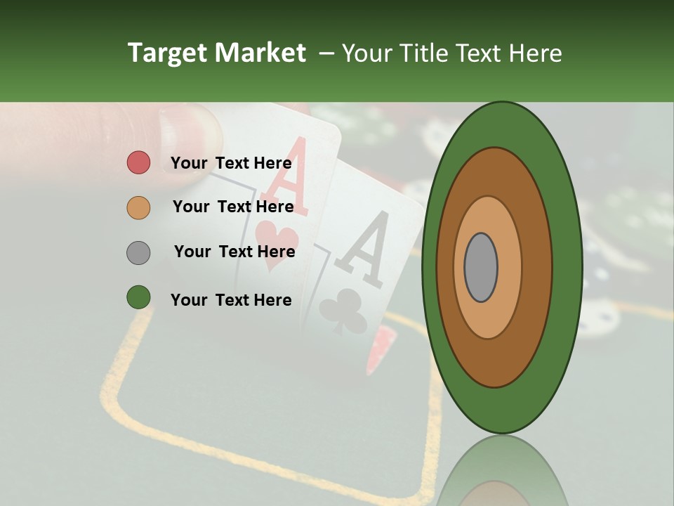 A Hand Holding A Playing Card Over A Casino Table PowerPoint Template