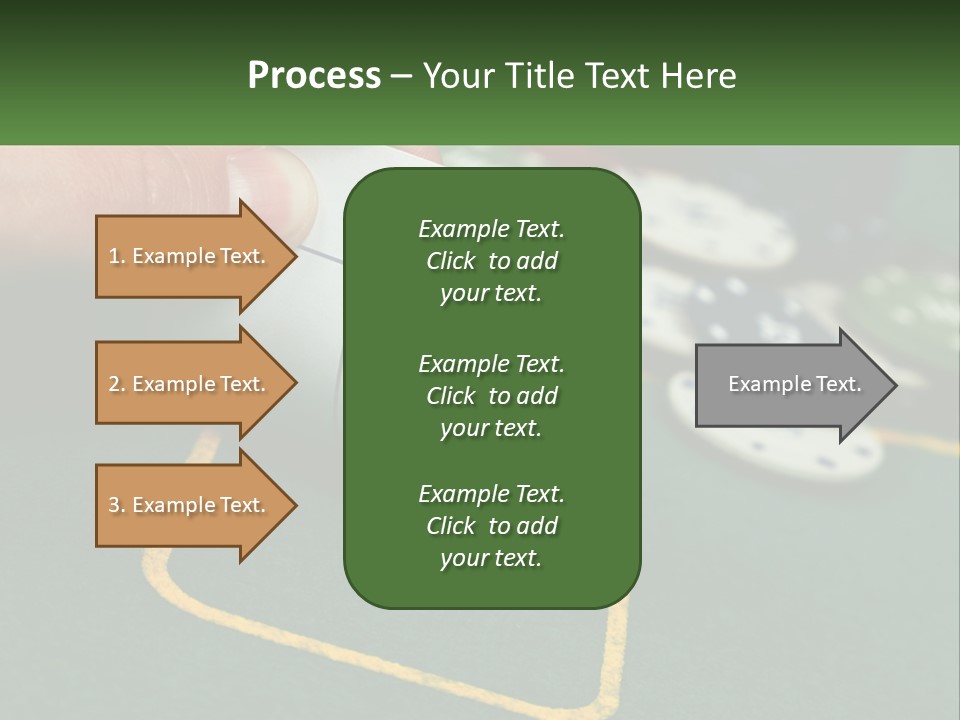 A Hand Holding A Playing Card Over A Casino Table PowerPoint Template