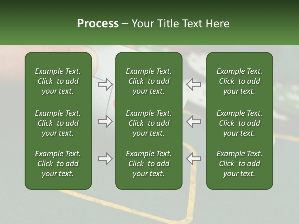 A Hand Holding A Playing Card Over A Casino Table PowerPoint Template