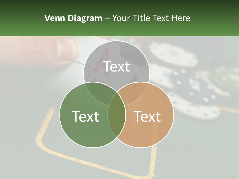 A Hand Holding A Playing Card Over A Casino Table PowerPoint Template