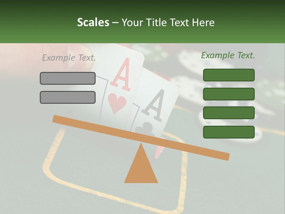 A Hand Holding A Playing Card Over A Casino Table PowerPoint Template