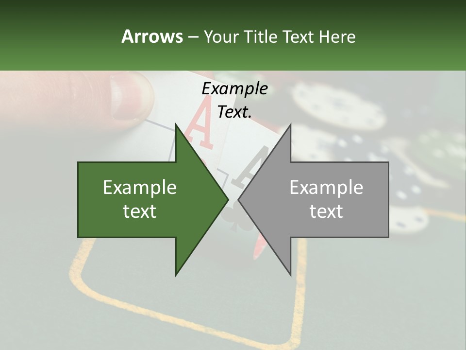 A Hand Holding A Playing Card Over A Casino Table PowerPoint Template