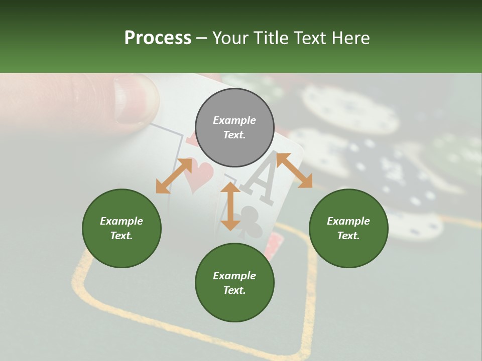 A Hand Holding A Playing Card Over A Casino Table PowerPoint Template
