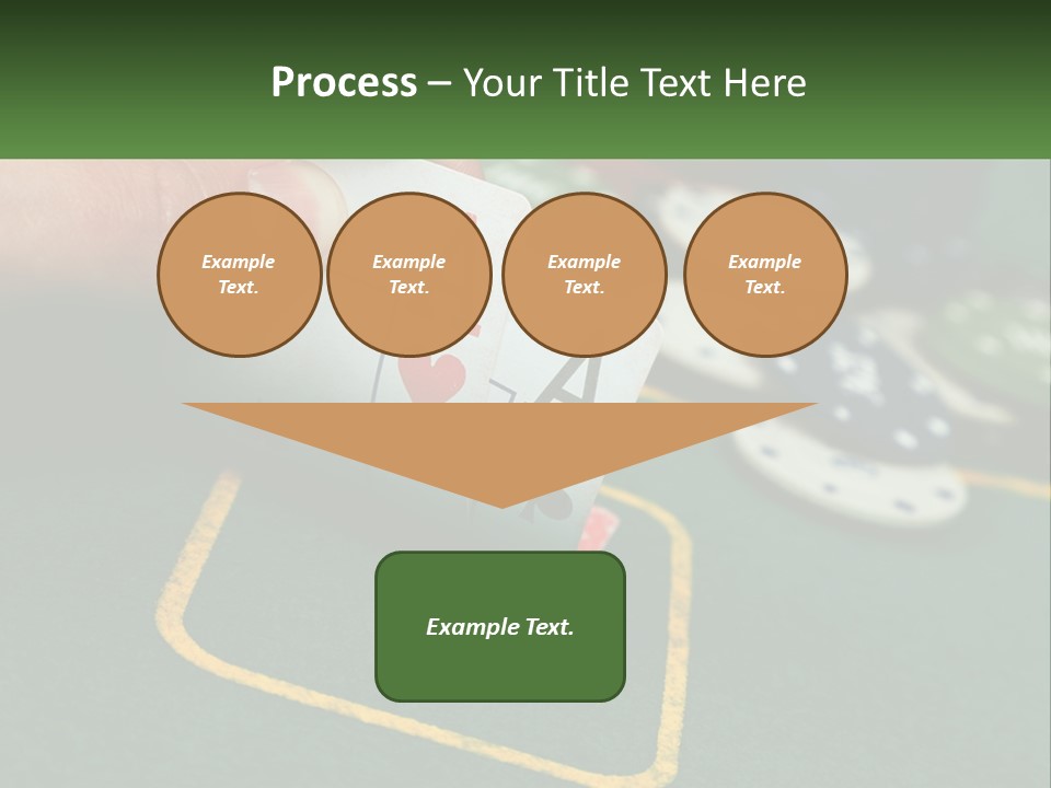 A Hand Holding A Playing Card Over A Casino Table PowerPoint Template