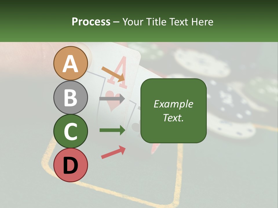 A Hand Holding A Playing Card Over A Casino Table PowerPoint Template