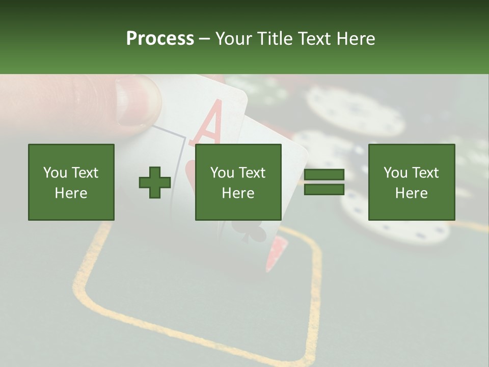 A Hand Holding A Playing Card Over A Casino Table PowerPoint Template