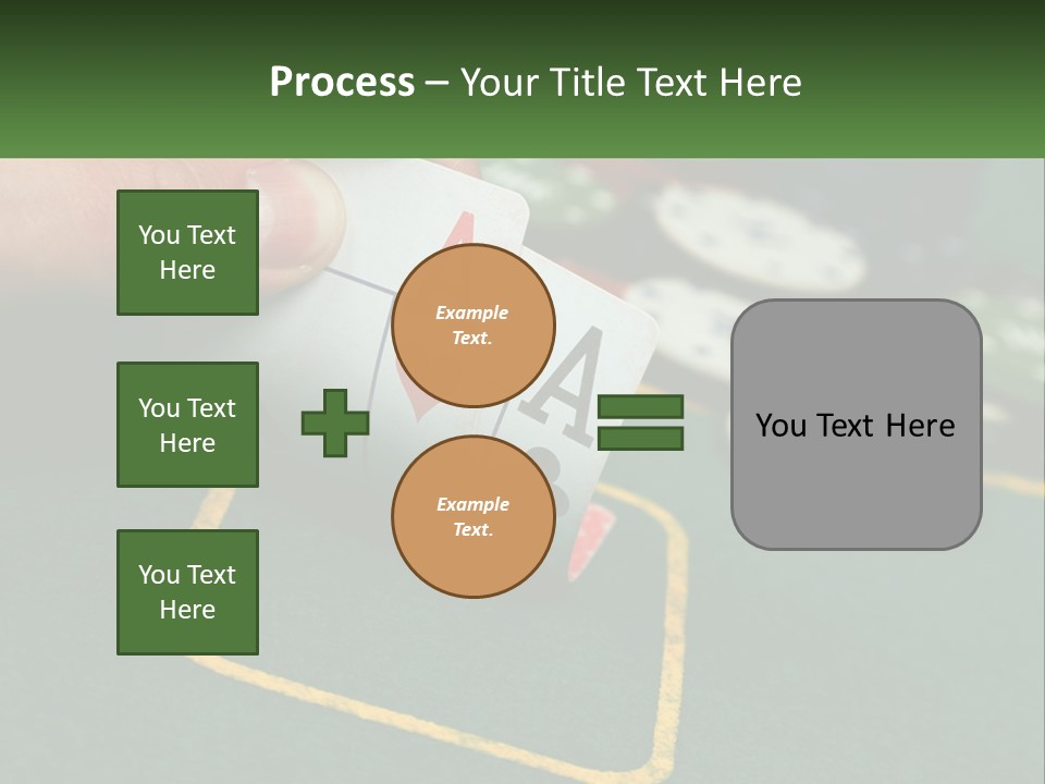 A Hand Holding A Playing Card Over A Casino Table PowerPoint Template