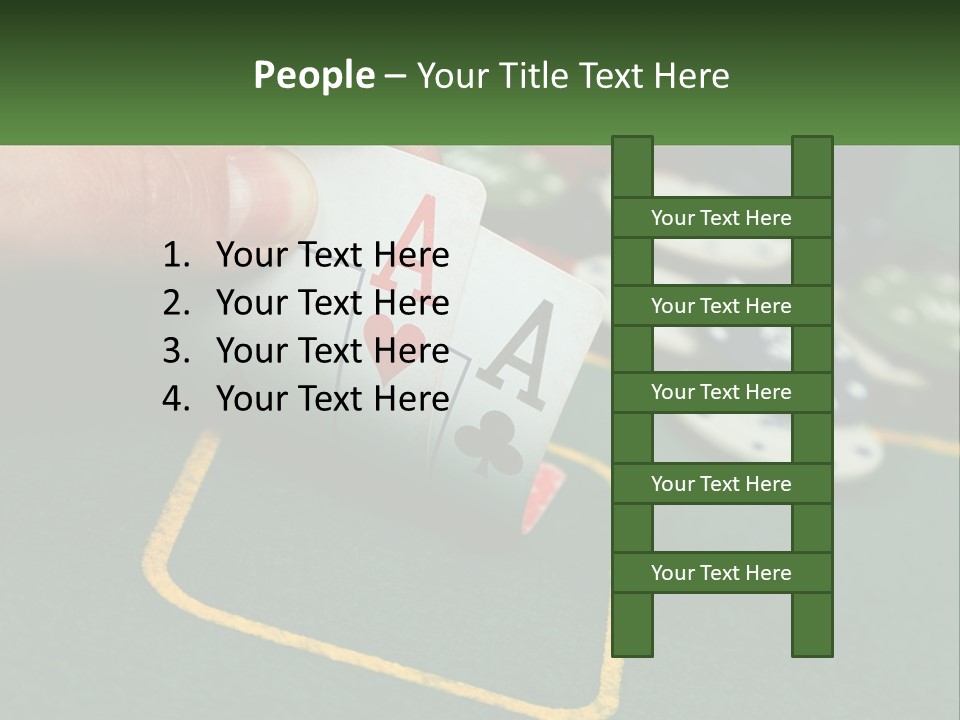 A Hand Holding A Playing Card Over A Casino Table PowerPoint Template