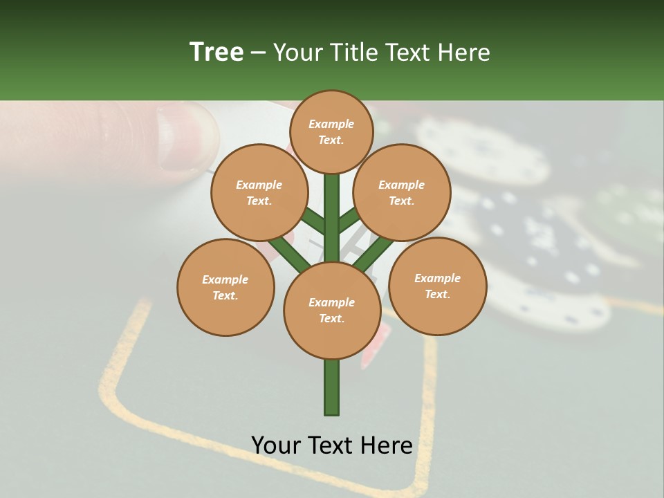 A Hand Holding A Playing Card Over A Casino Table PowerPoint Template