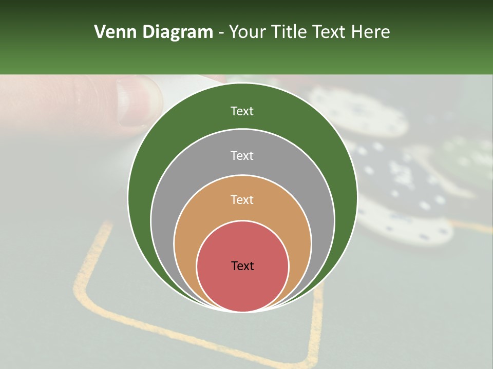 A Hand Holding A Playing Card Over A Casino Table PowerPoint Template