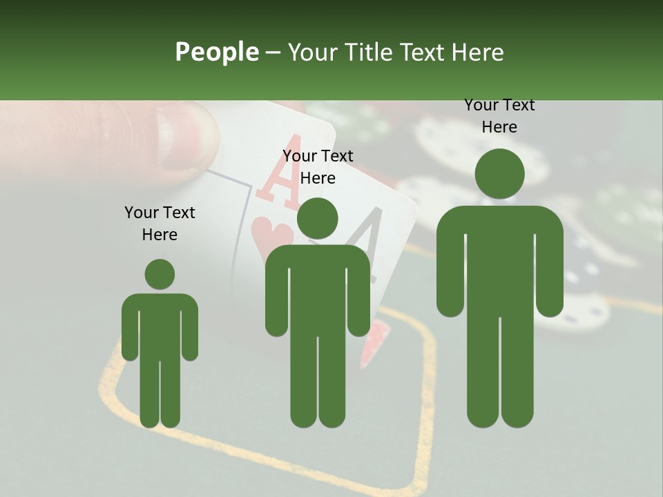 A Hand Holding A Playing Card Over A Casino Table PowerPoint Template