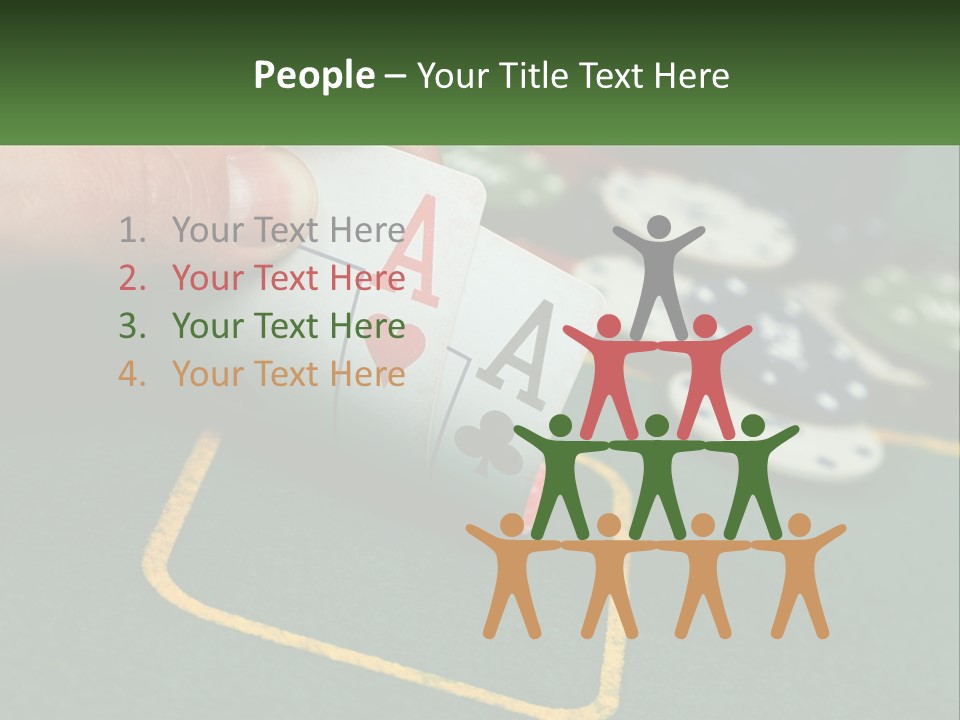 A Hand Holding A Playing Card Over A Casino Table PowerPoint Template