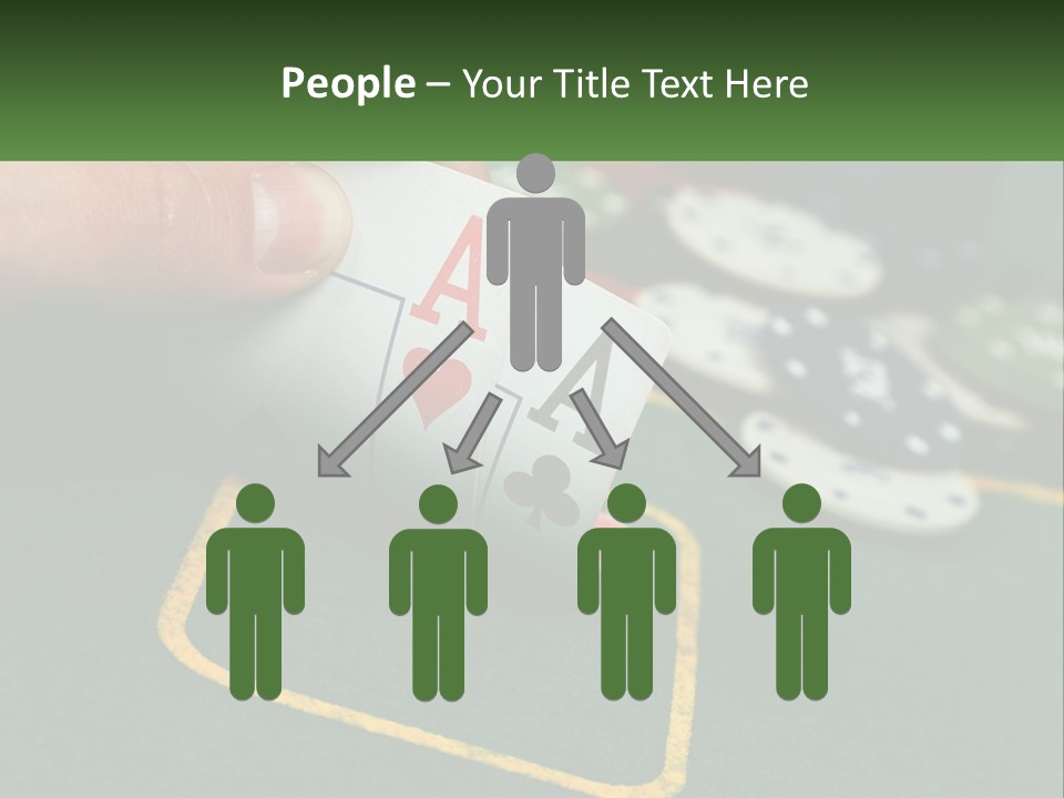 A Hand Holding A Playing Card Over A Casino Table PowerPoint Template