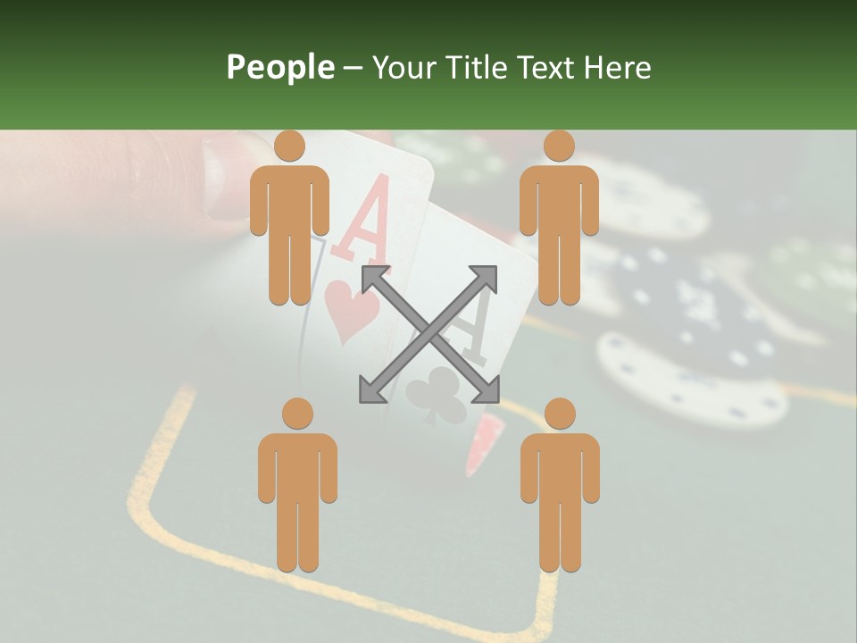 A Hand Holding A Playing Card Over A Casino Table PowerPoint Template