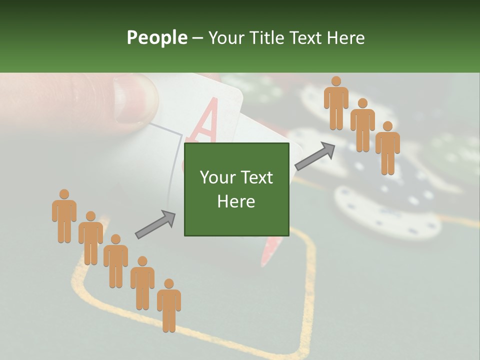 A Hand Holding A Playing Card Over A Casino Table PowerPoint Template