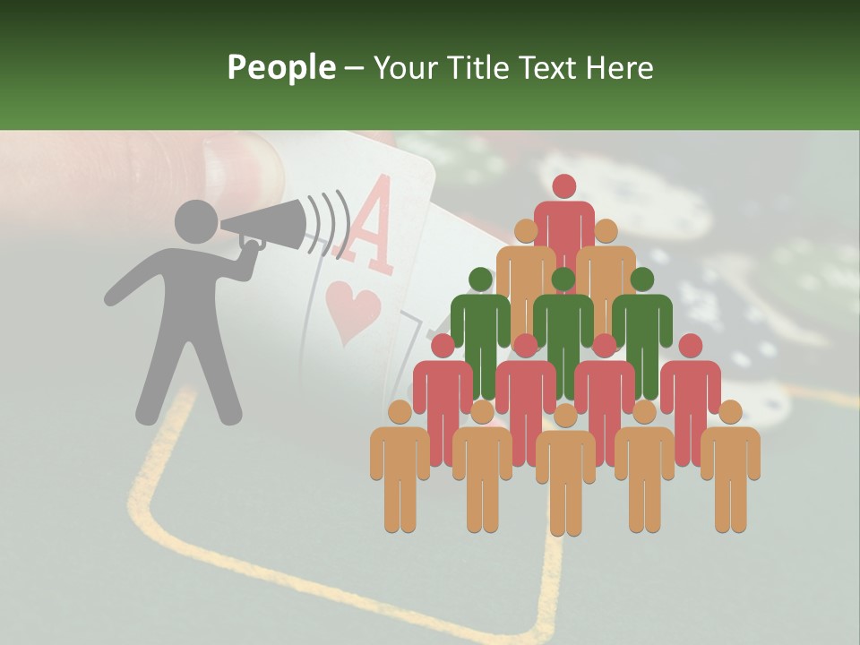 A Hand Holding A Playing Card Over A Casino Table PowerPoint Template