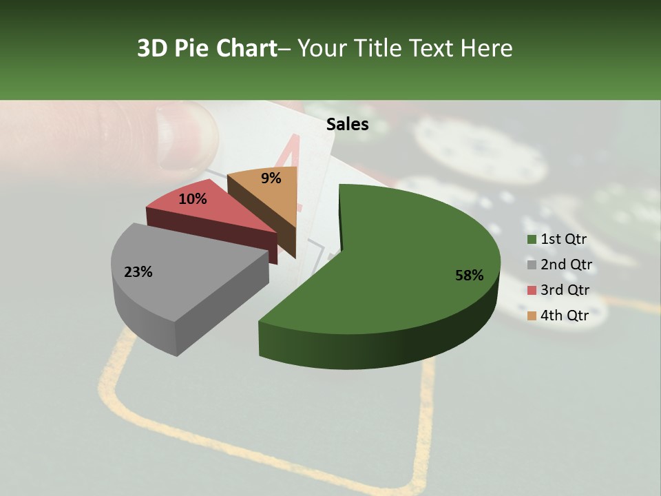 A Hand Holding A Playing Card Over A Casino Table PowerPoint Template