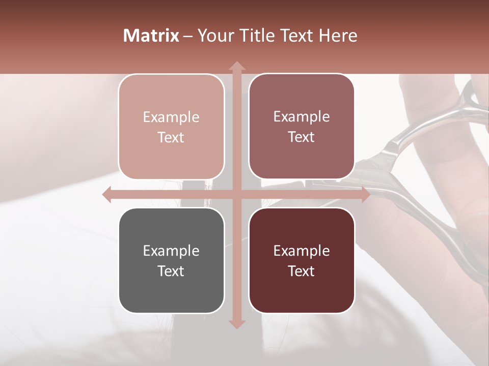 A Person Cutting A Piece Of Hair With A Pair Of Scissors PowerPoint Template