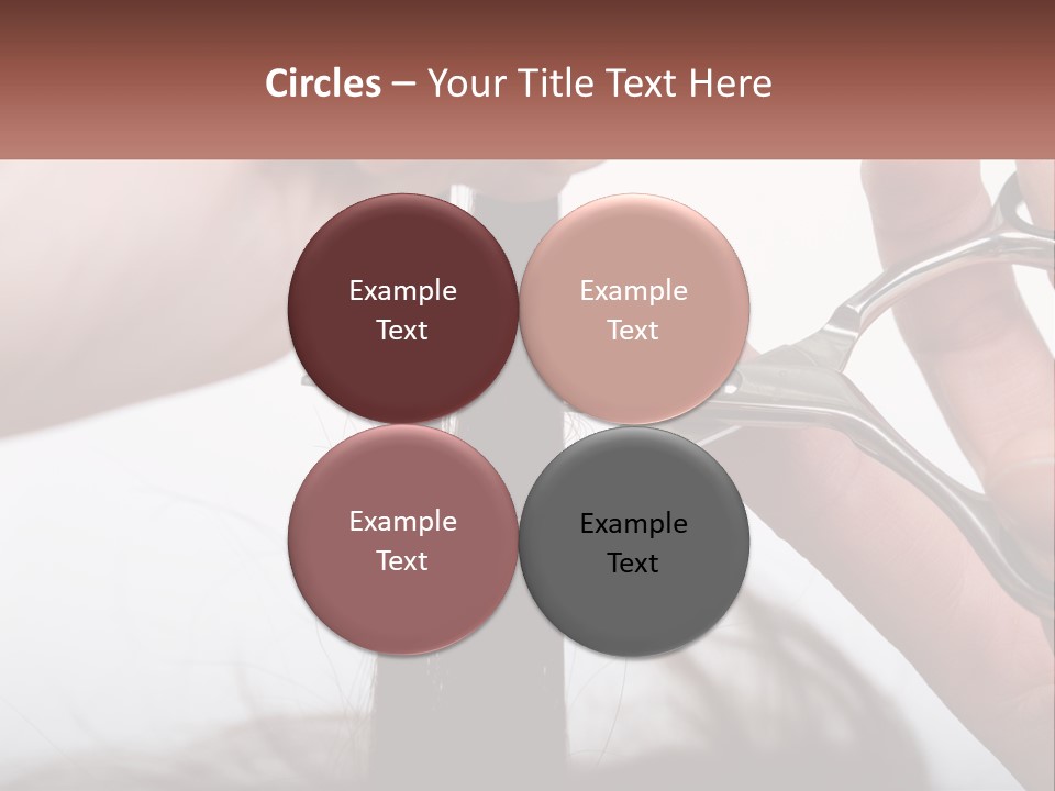 A Person Cutting A Piece Of Hair With A Pair Of Scissors PowerPoint Template