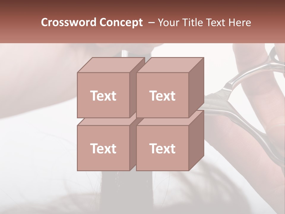 A Person Cutting A Piece Of Hair With A Pair Of Scissors PowerPoint Template