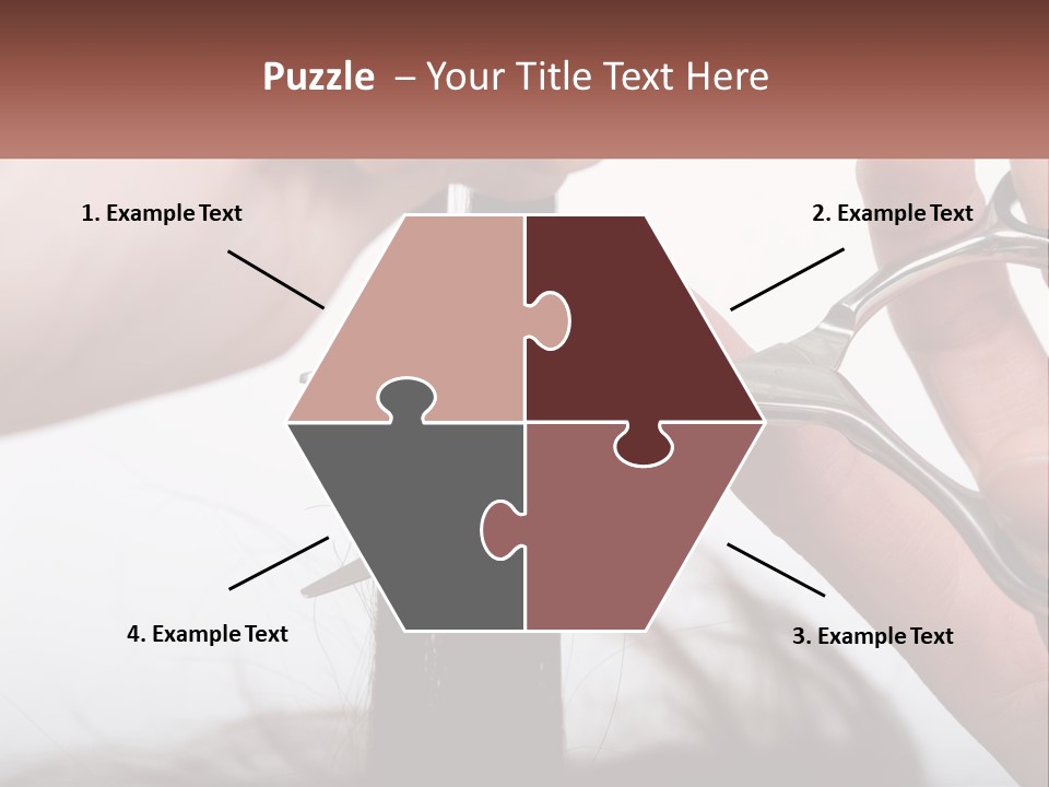 A Person Cutting A Piece Of Hair With A Pair Of Scissors PowerPoint Template