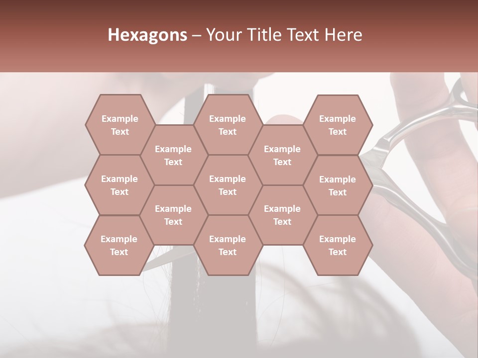 A Person Cutting A Piece Of Hair With A Pair Of Scissors PowerPoint Template