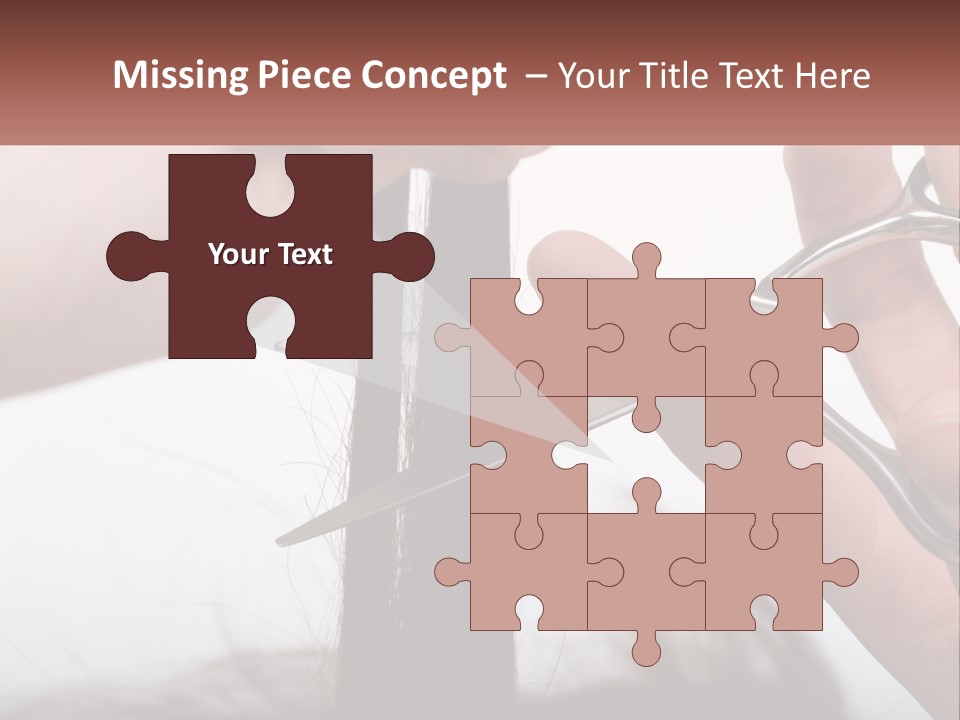 A Person Cutting A Piece Of Hair With A Pair Of Scissors PowerPoint Template