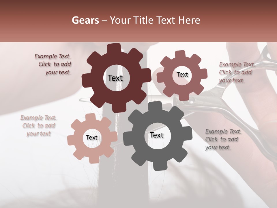 A Person Cutting A Piece Of Hair With A Pair Of Scissors PowerPoint Template