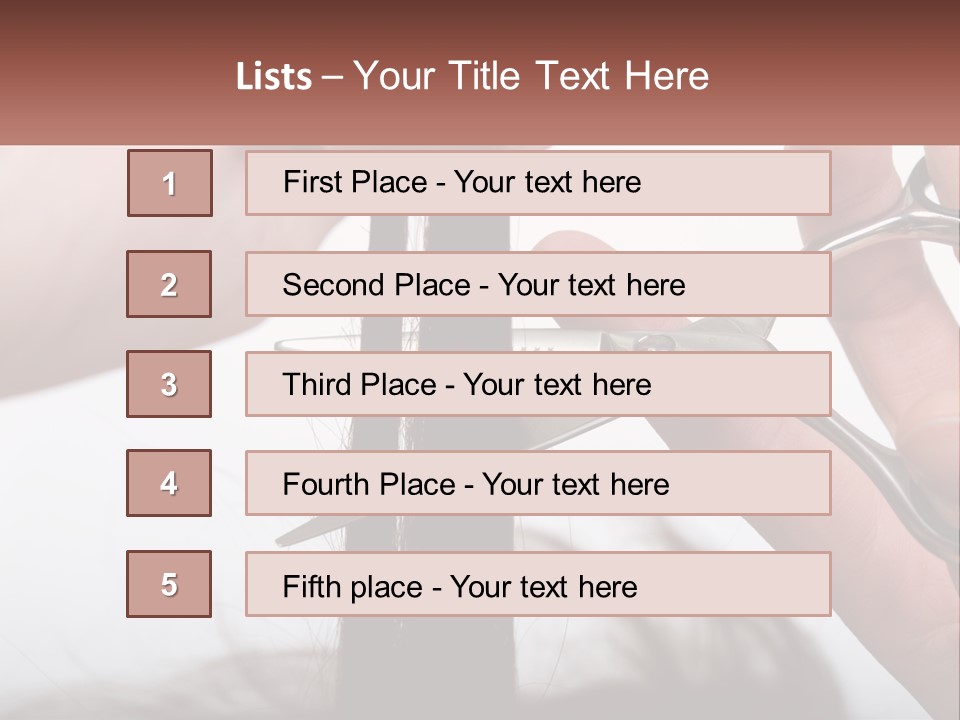 A Person Cutting A Piece Of Hair With A Pair Of Scissors PowerPoint Template