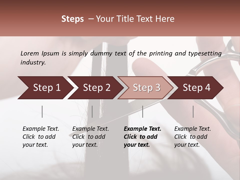 A Person Cutting A Piece Of Hair With A Pair Of Scissors PowerPoint Template
